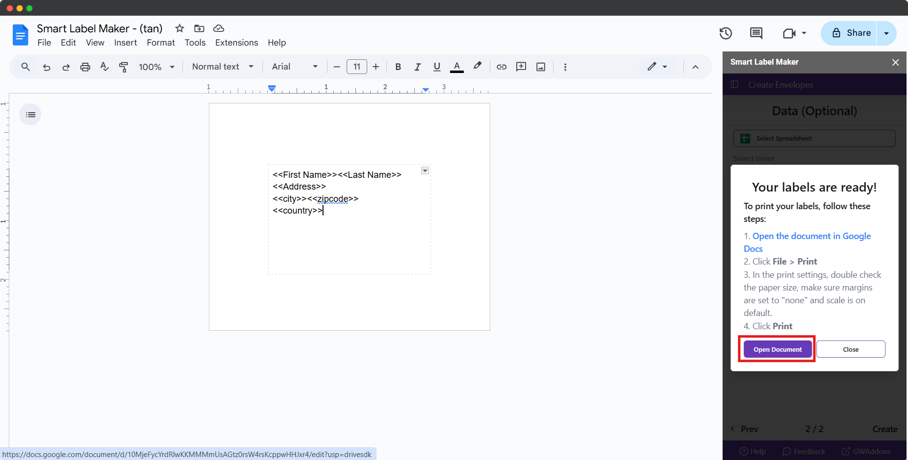 new document
