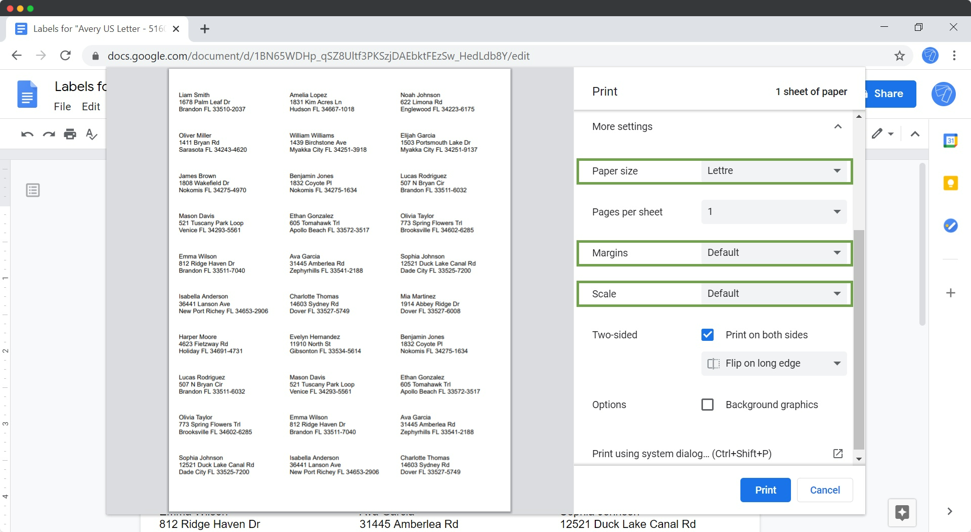 review setting