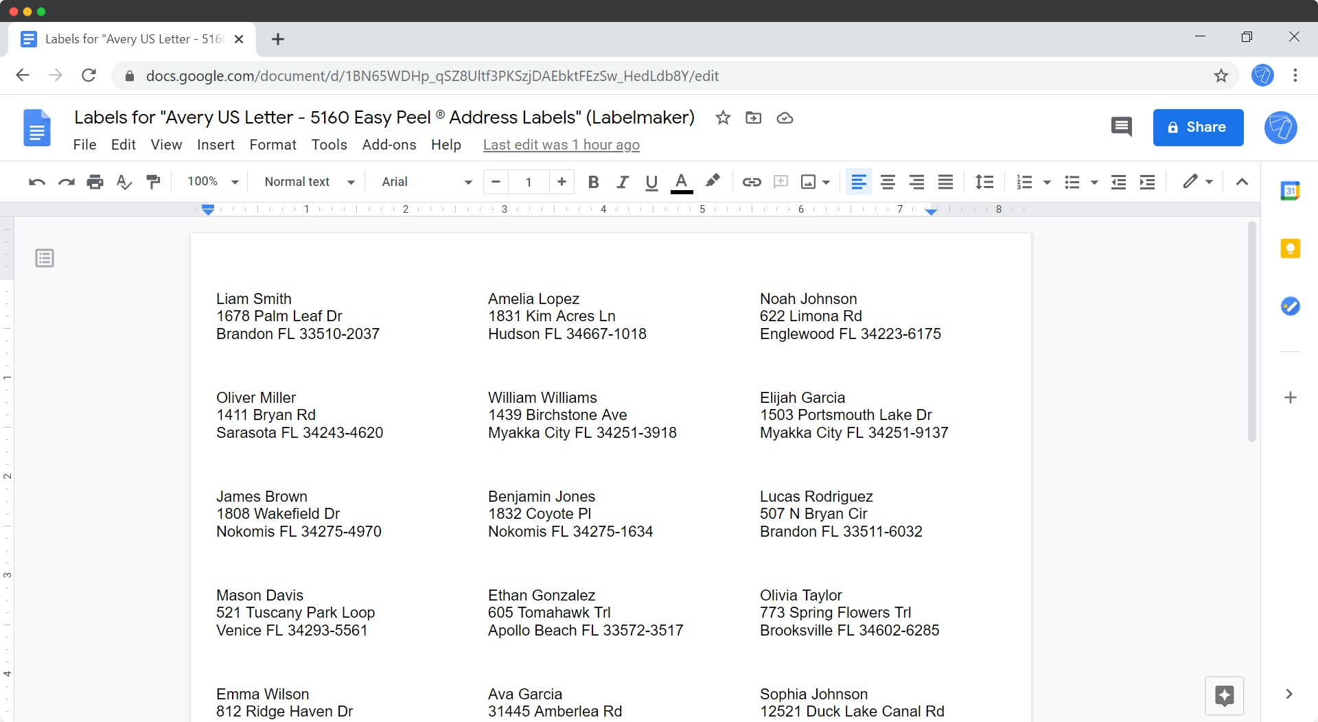 open labels